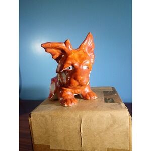 Vintage Mid Century Terrier Dog Planter Marked Japan